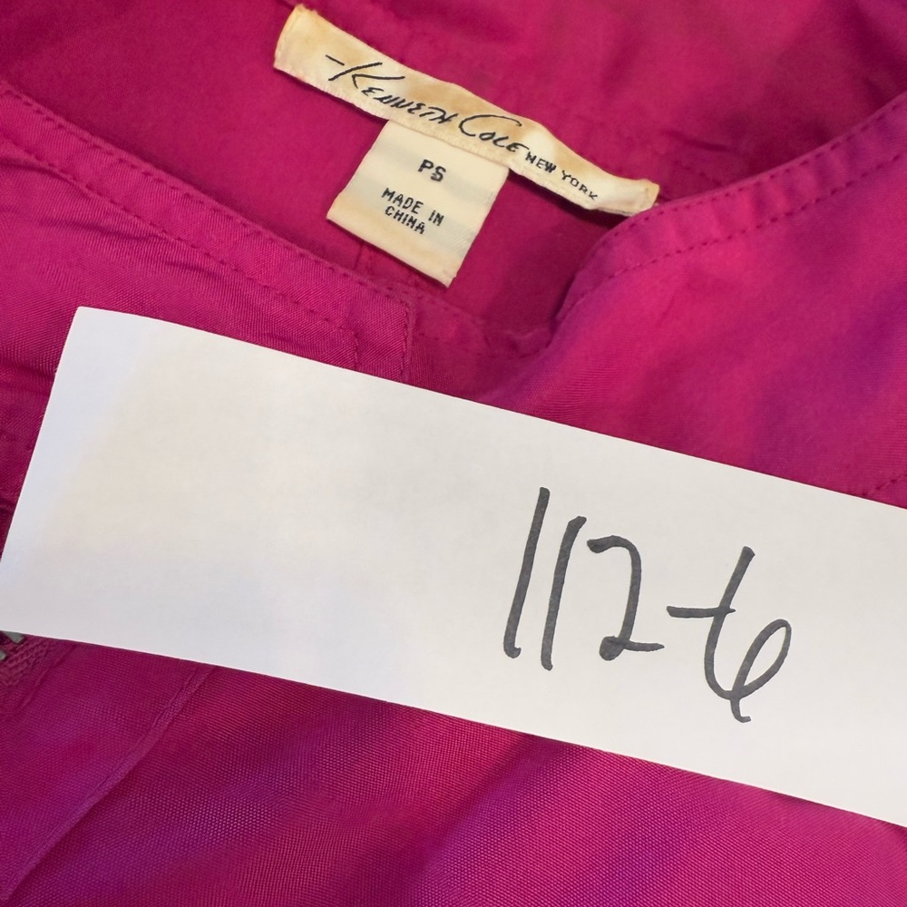 Kenneth Cole vibrant pink 100% silk jacket SZ PS - Picture 11 of 11